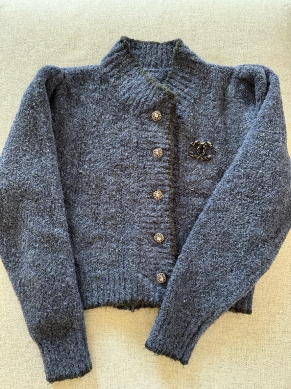 Chanel Style Cardigan Sweater - Charcoal
